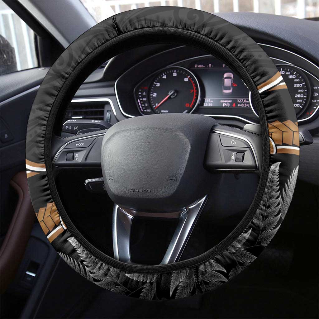 Aotearoa Kowhai Tui Bird Steering Wheel Cover Maori Ngaru With Silver Fern