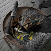 Aotearoa Kowhai Tui Bird Wrapping Paper Maori Ngaru With Silver Fern - Polynesian Pride