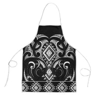 Black Ngaru Taniko With Aotearoa Maori Tattoo Apron - Polynesian Pride