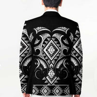 Black Ngaru Taniko With Aotearoa Maori Tattoo Blazer LT14 - Polynesian Pride