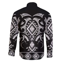 Black Ngaru Taniko With Aotearoa Maori Tattoo Family Matching Long Sleeve Bodycon Dress and Hawaiian Shirt