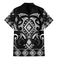 Black Ngaru Taniko With Aotearoa Maori Tattoo Family Matching Mermaid Dress and Hawaiian Shirt LT14 - Polynesian Pride