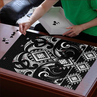Black Ngaru Taniko With Aotearoa Maori Tattoo Puzzle - Polynesian Pride
