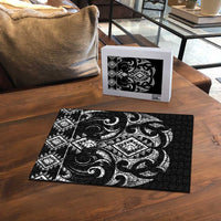 Black Ngaru Taniko With Aotearoa Maori Tattoo Puzzle - Polynesian Pride