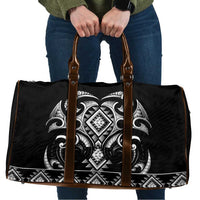 Black Ngaru Taniko With Aotearoa Maori Tattoo Travel Bag - Polynesian Pride