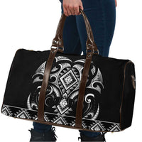 Black Ngaru Taniko With Aotearoa Maori Tattoo Travel Bag - Polynesian Pride