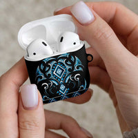 Blue Ngaru Taniko With Aotearoa Maori Tattoo AirPods Case - Polynesian Pride