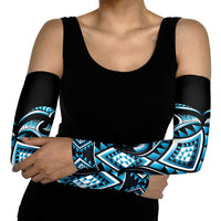Blue Ngaru Taniko With Aotearoa Maori Tattoo Arm Sleeves LT14 - Polynesian Pride