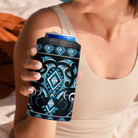 Blue Ngaru Taniko With Aotearoa Maori Tattoo 4 in 1 Can Cooler Tumbler LT14 - Polynesian Pride