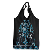 Blue Ngaru Taniko With Aotearoa Maori Tattoo Grocery Bag LT14 - Polynesian Pride