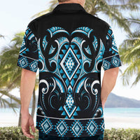 Blue Ngaru Taniko With Aotearoa Maori Tattoo Hawaiian Shirt