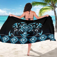 Blue Ngaru Taniko With Aotearoa Maori Tattoo Sarong LT14 - Polynesian Pride