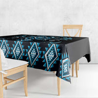 Blue Ngaru Taniko With Aotearoa Maori Tattoo Tablecloth LT14 - Polynesian Pride
