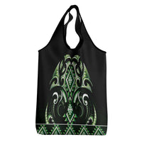 Green Ngaru Taniko With Aotearoa Maori Tattoo Grocery Bag LT14 - Polynesian Pride