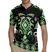 Green Ngaru Taniko With Aotearoa Maori Tattoo Rugby Jersey LT14 - Polynesian Pride