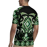 Green Ngaru Taniko With Aotearoa Maori Tattoo Rugby Jersey LT14 - Polynesian Pride