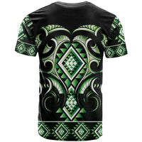 Green Ngaru Taniko With Aotearoa Maori Tattoo T Shirt LT14 - Polynesian Pride