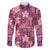 Pink Hawaii Plumeria With Tropical Flowers Motifs Family Matching Off The Shoulder Long Sleeve Dress and Hawaiian Shirt