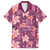 Pink Hawaii Plumeria With Tropical Flowers Motifs Family Matching Off Shoulder Maxi Dress and Hawaiian Shirt