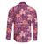 Pink Hawaii Plumeria With Tropical Flowers Motifs Family Matching Off Shoulder Maxi Dress and Hawaiian Shirt