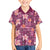 Pink Hawaii Plumeria With Tropical Flowers Motifs Family Matching Off Shoulder Maxi Dress and Hawaiian Shirt