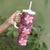 Pink Hawaii Plumeria With Tropical Flowers Motifs Tumbler With Handle