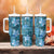 Cyan Hawaii Plumeria With Tropical Flowers Motifs Tumbler With Handle