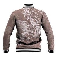 Polynesia Hammerhead Shark Tattoo With Plumeria Lei Baseball Jacket LT14 - Polynesian Pride