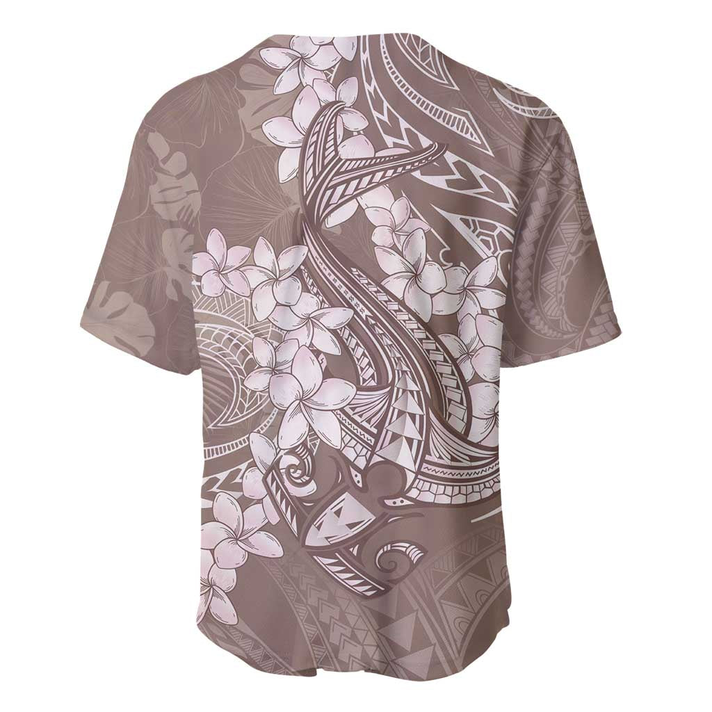 Polynesia Hammerhead Shark Tattoo With Plumeria Lei Baseball Jersey LT14 - Polynesian Pride