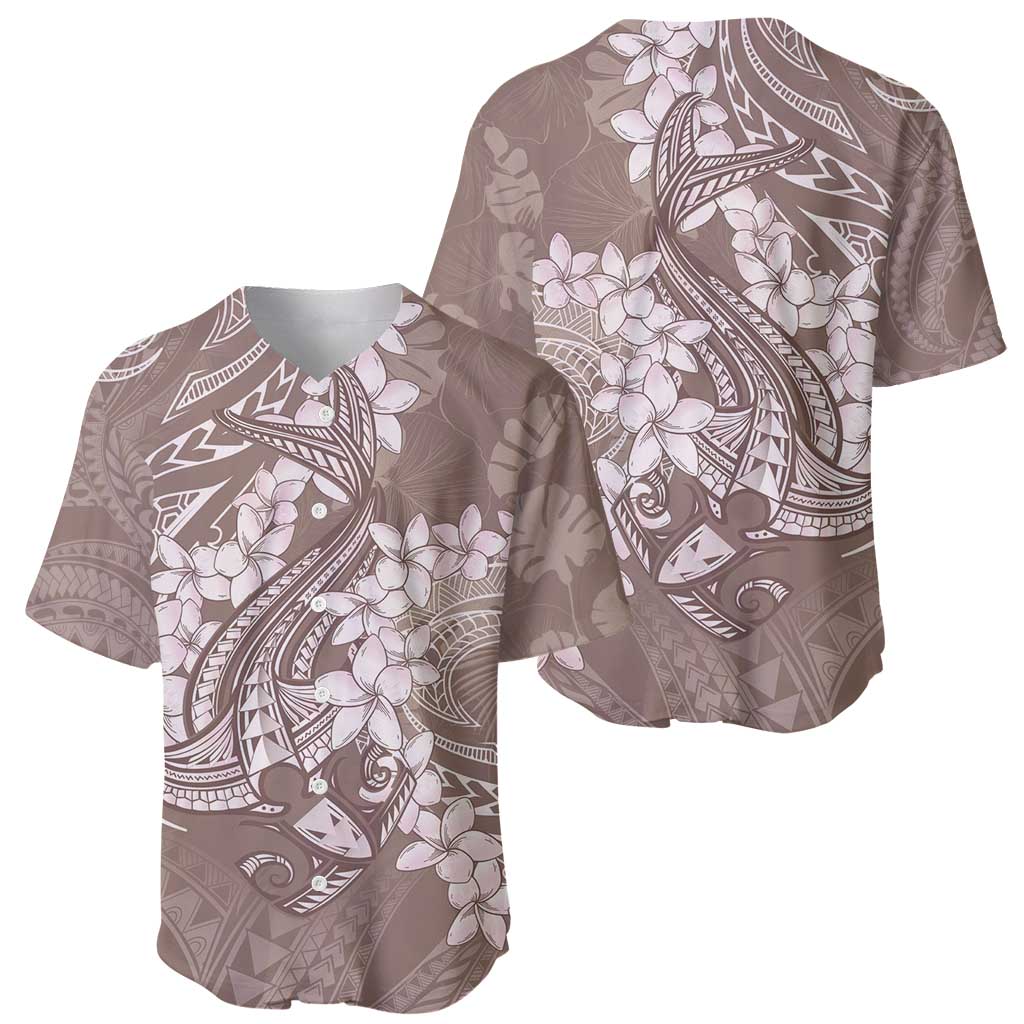 Polynesia Hammerhead Shark Tattoo With Plumeria Lei Baseball Jersey LT14 - Polynesian Pride