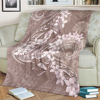 Polynesia Hammerhead Shark Tattoo With Plumeria Lei Blanket