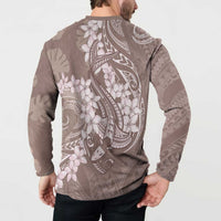 Polynesia Hammerhead Shark Tattoo With Plumeria Lei Button Sweatshirt