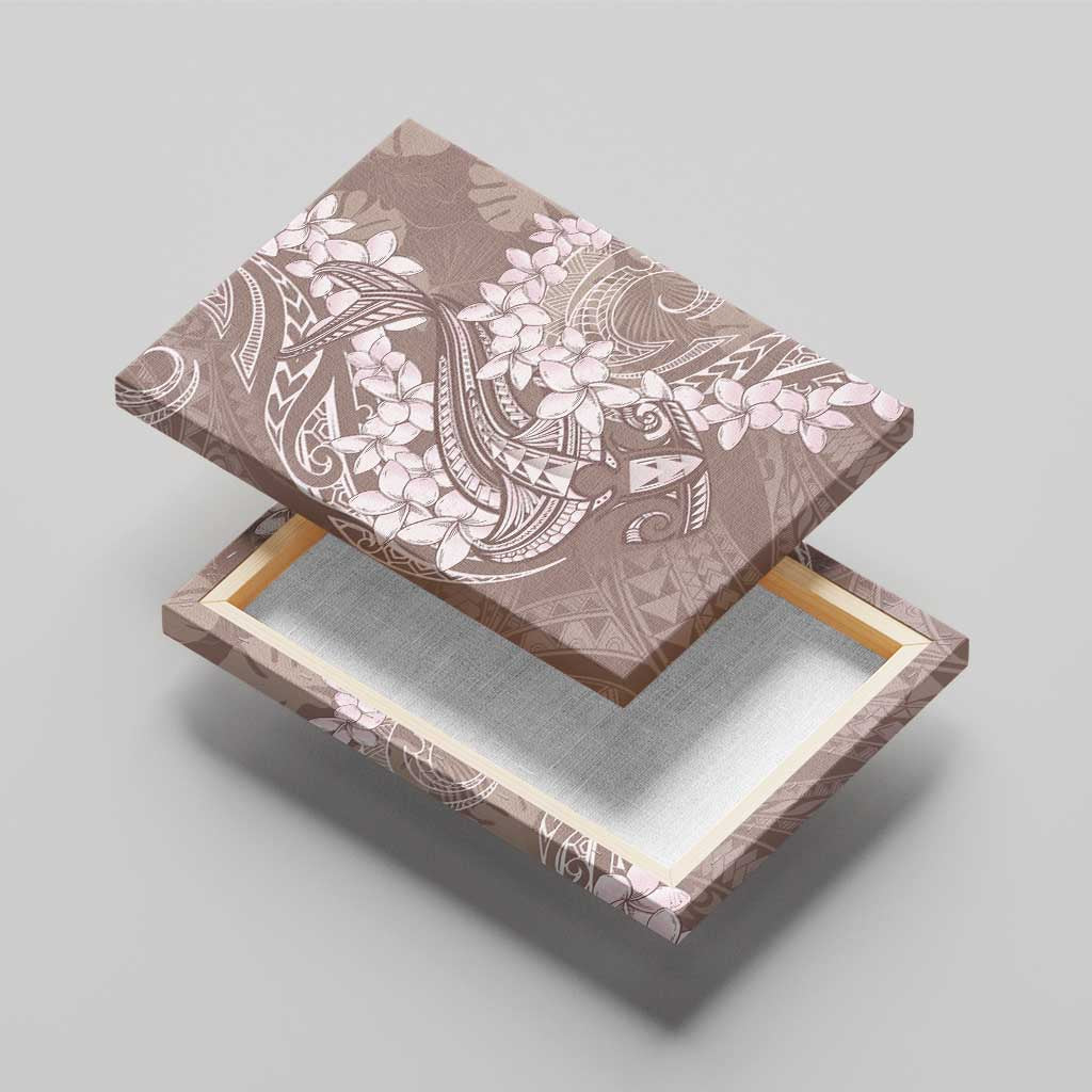 Polynesia Hammerhead Shark Tattoo With Plumeria Lei Canvas Wall Art