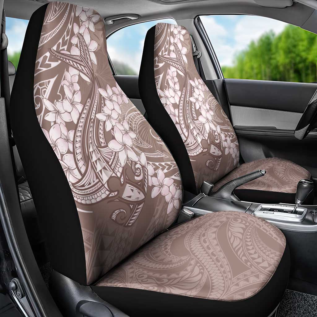 Polynesia Hammerhead Shark Tattoo With Plumeria Lei Car Seat Cover