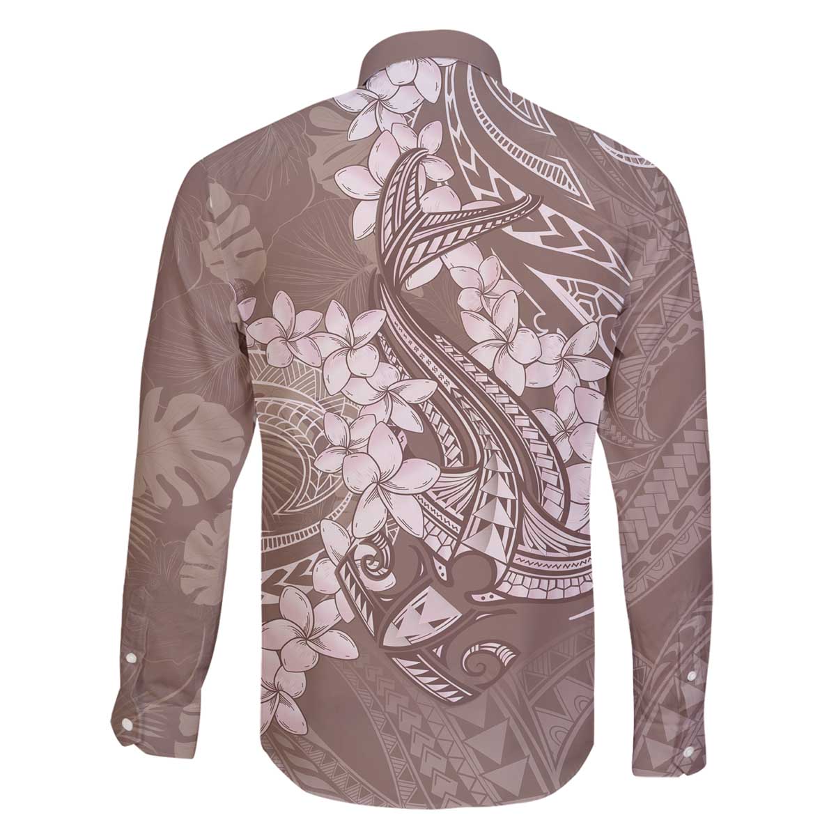 Polynesia Hammerhead Shark Tattoo With Plumeria Lei Family Matching Off The Shoulder Long Sleeve Dress and Hawaiian Shirt