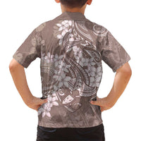 Polynesia Hammerhead Shark Tattoo With Plumeria Lei Family Matching Short Sleeve Bodycon Dress and Hawaiian Shirt