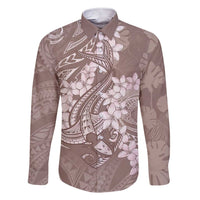 Polynesia Hammerhead Shark Tattoo With Plumeria Lei Family Matching Short Sleeve Bodycon Dress and Hawaiian Shirt