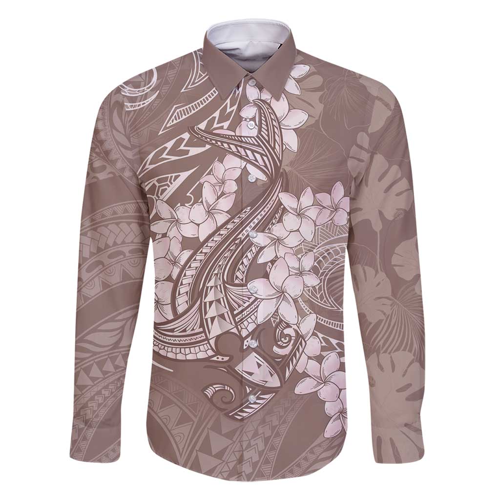 Polynesia Hammerhead Shark Tattoo With Plumeria Lei Family Matching Summer Maxi Dress and Hawaiian Shirt