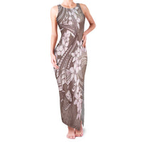 Polynesia Hammerhead Shark Tattoo With Plumeria Lei Family Matching Tank Maxi Dress and Hawaiian Shirt