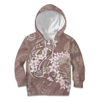 Polynesia Hammerhead Shark Tattoo With Plumeria Lei Kid Hoodie