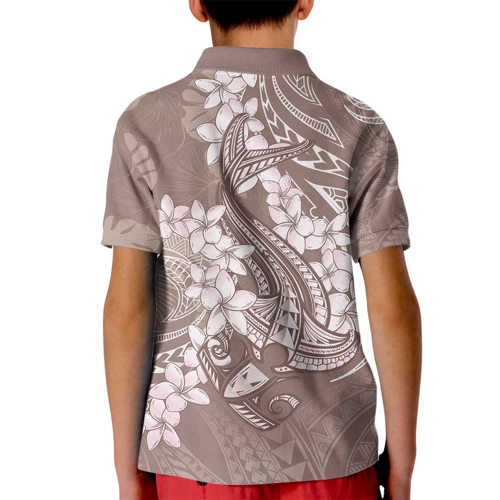 Polynesia Hammerhead Shark Tattoo With Plumeria Lei Kid Polo Shirt LT14 - Polynesian Pride