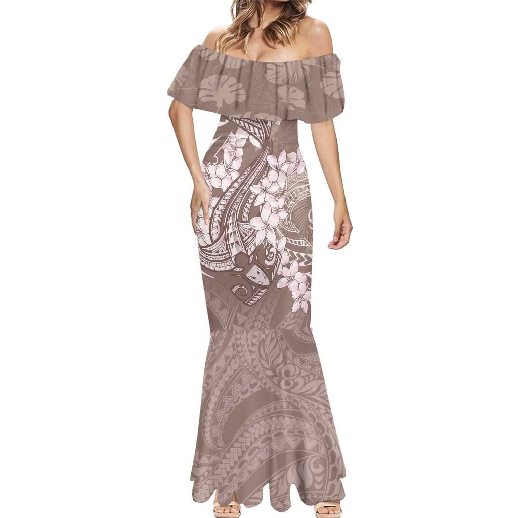 Polynesia Hammerhead Shark Tattoo With Plumeria Lei Mermaid Dress