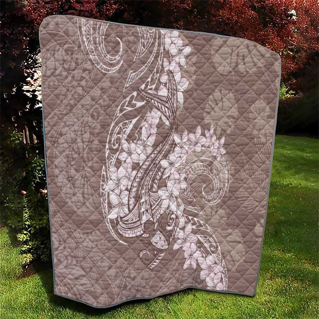 Polynesia Hammerhead Shark Tattoo With Plumeria Lei Quilt LT14 - Polynesian Pride