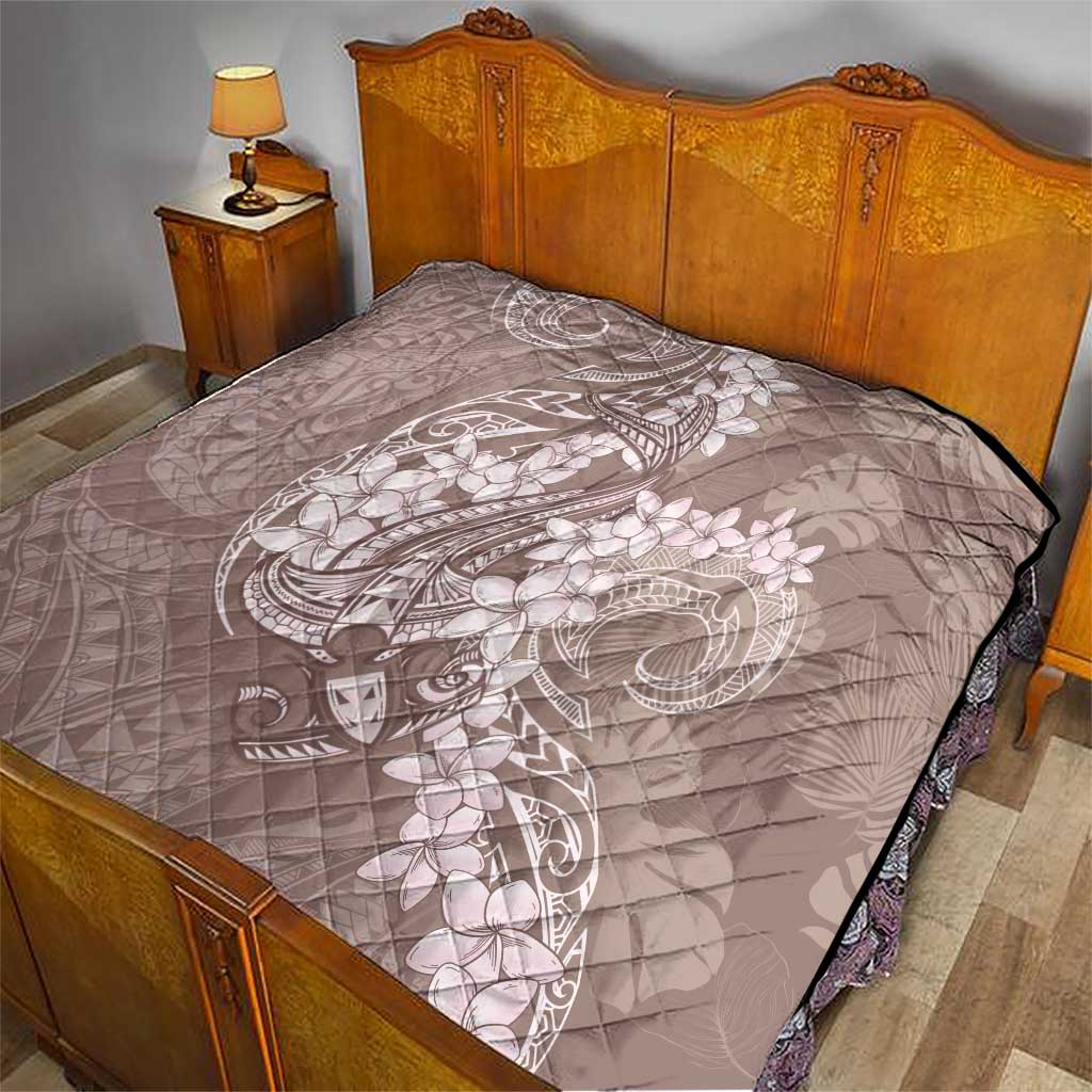 Polynesia Hammerhead Shark Tattoo With Plumeria Lei Quilt LT14 - Polynesian Pride