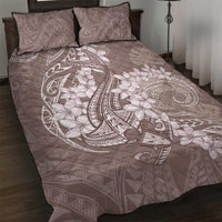 Polynesia Hammerhead Shark Tattoo With Plumeria Lei Quilt Bed Set
