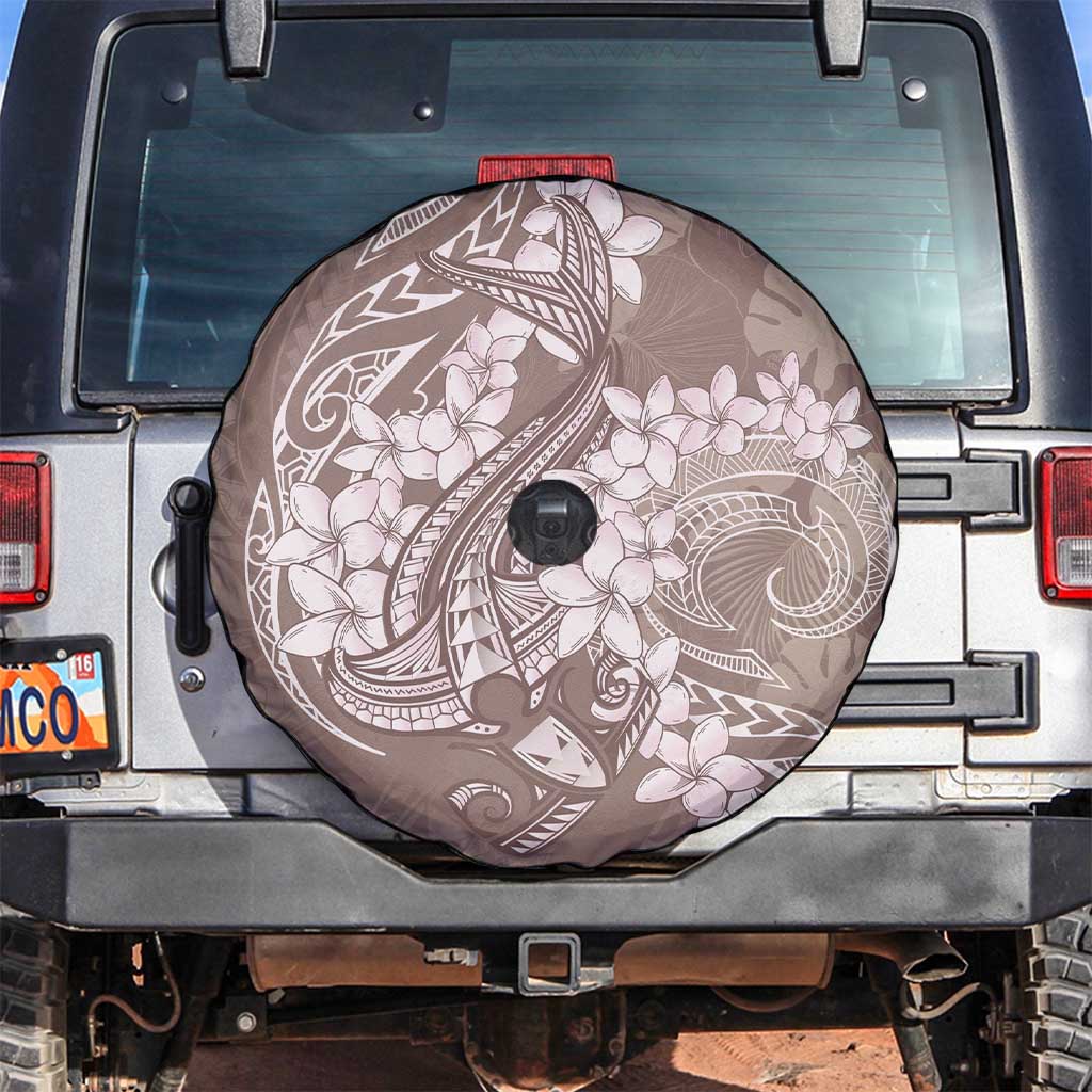 Polynesia Hammerhead Shark Tattoo With Plumeria Lei Spare Tire Cover