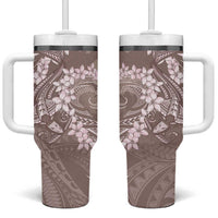Polynesia Hammerhead Shark Tattoo With Plumeria Lei Tumbler With Handle LT14 One Size: 40 oz Mocha - Polynesian Pride