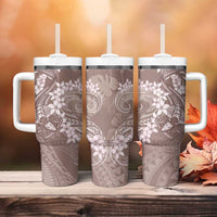 Polynesia Hammerhead Shark Tattoo With Plumeria Lei Tumbler With Handle LT14 - Polynesian Pride
