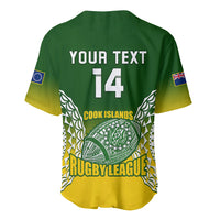 Personalised Cook Islands Rugby Baseball Jersey Pacific Go The Kukis Gradient Style LT14 - Polynesian Pride
