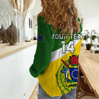 Personalised Cook Islands Rugby Women Casual Shirt Pacific Go The Kukis Sporty Style LT14 - Polynesian Pride